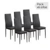 New Muebles1Click Juego de 6 sillas Emi negras