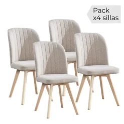 Hot Muebles1Click Juego de 4 sillas Lane