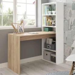 Outlet Muebles1Click Mesa + estantería Gio blanco-roble