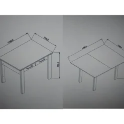 Best Muebles1Click Mesa cocina Sendai doble