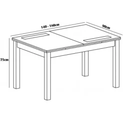 Discount Muebles1Click Mesa extensible cristales Lara