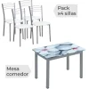 Hot Muebles1Click Mesa extensible Flores + 4 sillas mod.20