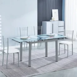 Hot Muebles1Click Mesa extensible Flores + 4 sillas mod.20