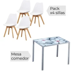 Sale Muebles1Click Mesa fija Flores + 4 sillas Fina