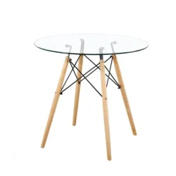 New Muebles1Click Mesa redonda cristal 80 Vintage