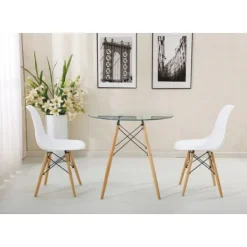 New Muebles1Click Mesa redonda cristal 80 Vintage