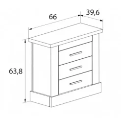 Clearance Muebles1Click Mesita 3 cajones Chellén