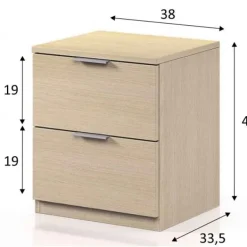 Muebles1Click Mesita Low blanca 2 cajones