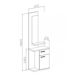 Clearance Muebles1Click Recibidor con espejo Enter