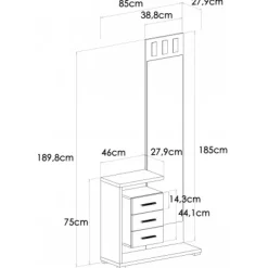 Muebles1Click Recibidor con espejo Prisma