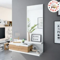 Clearance Muebles1Click Recibidor Lia blanco-roble