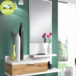 Clearance Muebles1Click Recibidor Lia blanco-roble