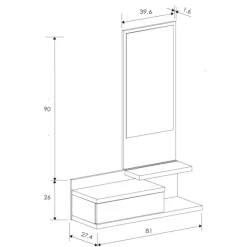 Best Muebles1Click Recibidor vertical aura
