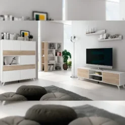 Hot Muebles1Click Salón Soto completo N04  blanco - roble