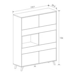 Hot Muebles1Click Salón Soto completo N04  blanco - roble