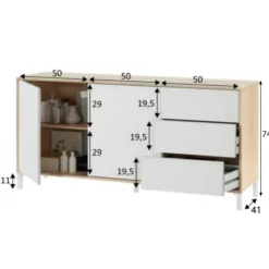 Online Muebles1Click Salón Urban Plus roble-blanco