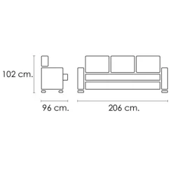 Hot Muebles1Click Sofá 3 plazas 3 asientos relax eléctricos Olimpo