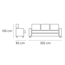 Discount Muebles1Click Sofá 3 plazas 3 asientos Rubén 202cm express cairo beig