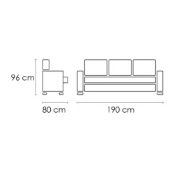 Best Muebles1Click Sofá 3 plazas UVE express Antracita