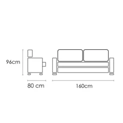 Discount Muebles1Click Sofá 2 plazas UVE express Antracita