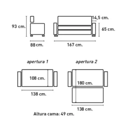 Discount Muebles1Click Sofá cama Izan Beig