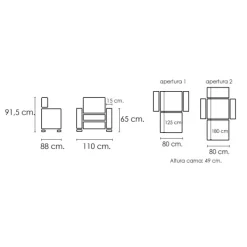 Muebles1Click Sofá cama Izan individual