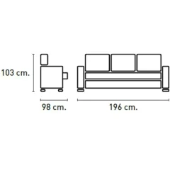 Clearance Muebles1Click Sofá 3plazas relax manual Luxor