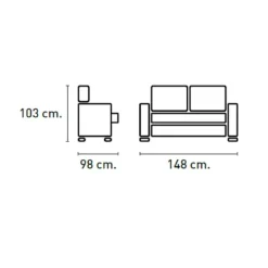 Discount Muebles1Click Sofá 2plazas relax manual Luxor