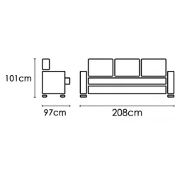 Hot Muebles1Click Sofá relax 3 plazas Madrid