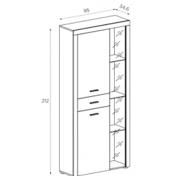 Sale Muebles1Click Vitrina alta con leds Texas
