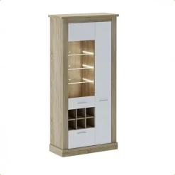 Hot Muebles1Click Vitrina alta leds Chellén Cambria-Blanco