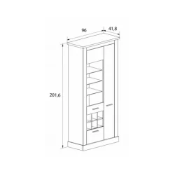 Hot Muebles1Click Vitrina alta leds Chellén Cambria-Blanco