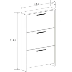 New Muebles1Click Zapatero patas 3 puertas aura