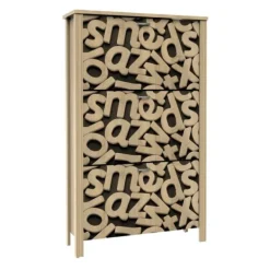 Clearance Muebles1Click Zapatero Wita Aserrado letras